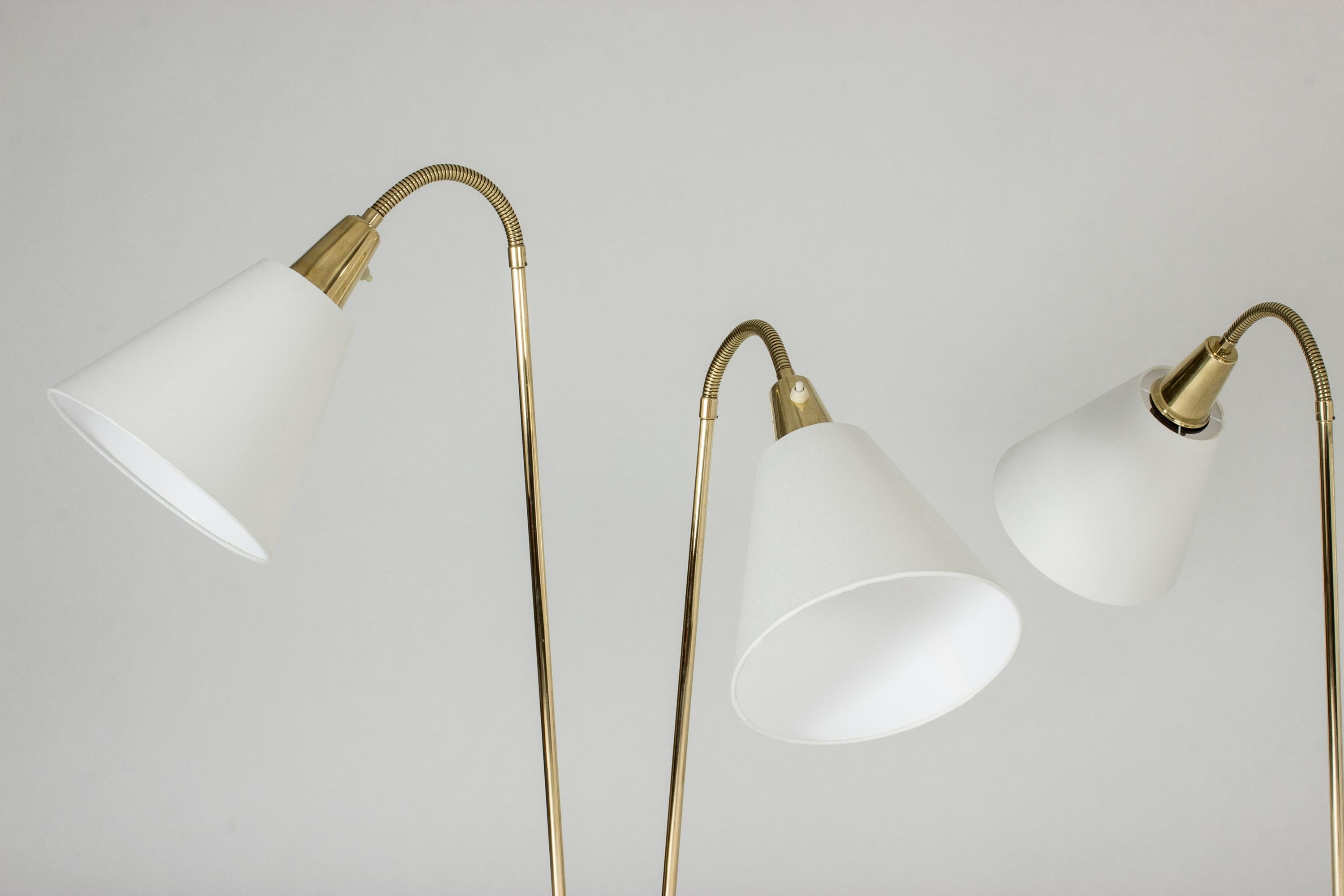 Swedish Pair of Brass Floor Lamps by Sonja Katzin