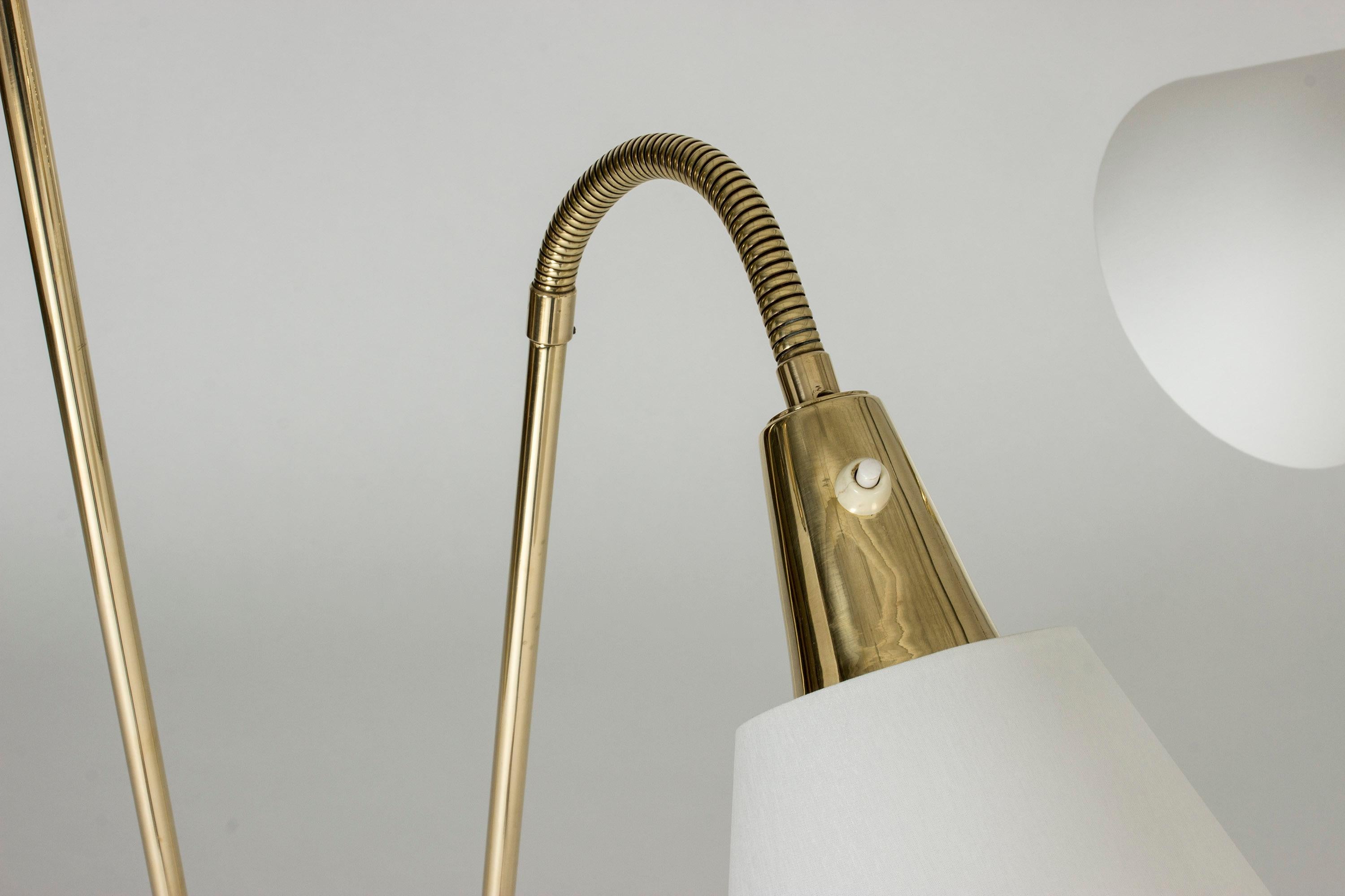 Mid-20th Century Pair of Brass Floor Lamps by Sonja Katzin