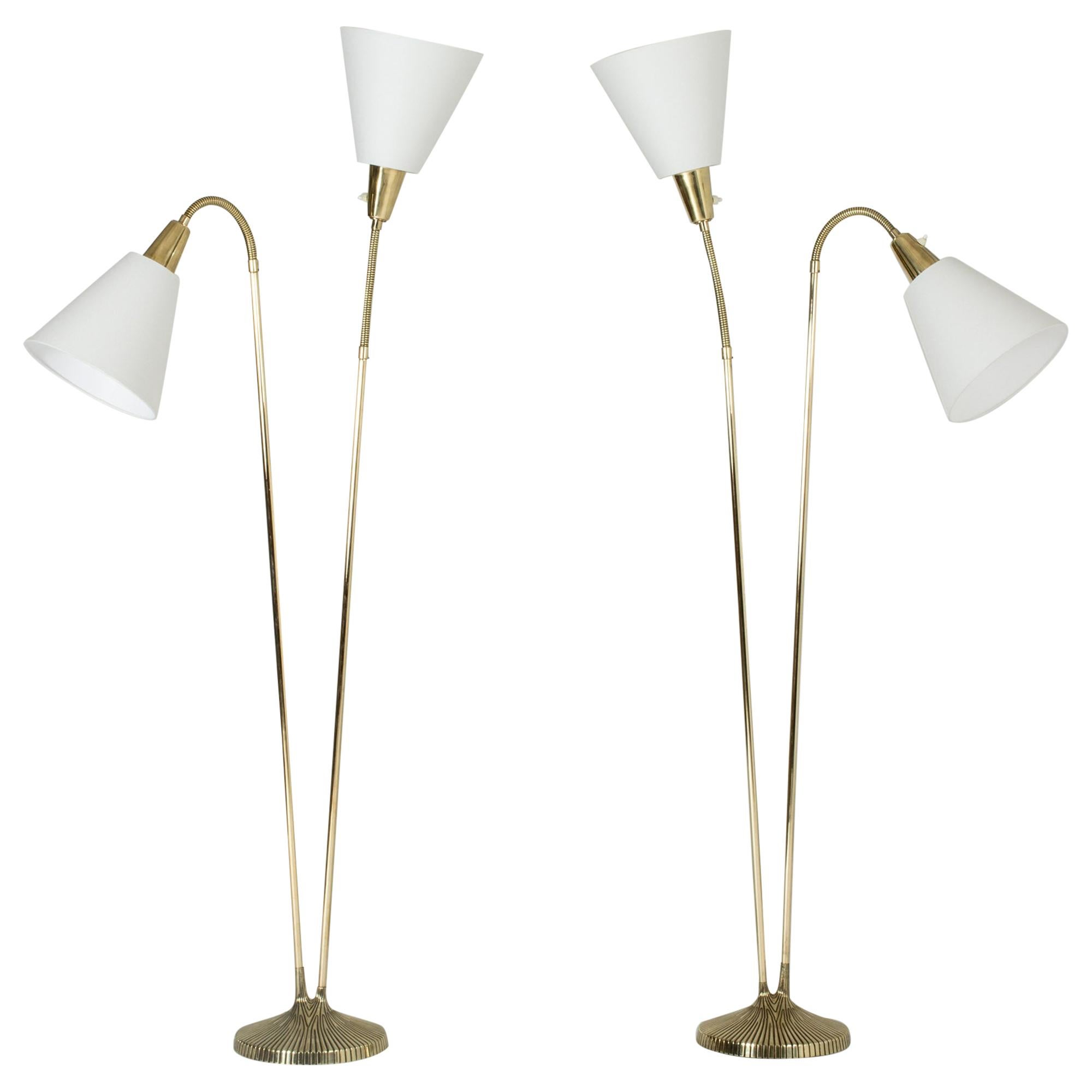 Pair of Brass Floor Lamps by Sonja Katzin