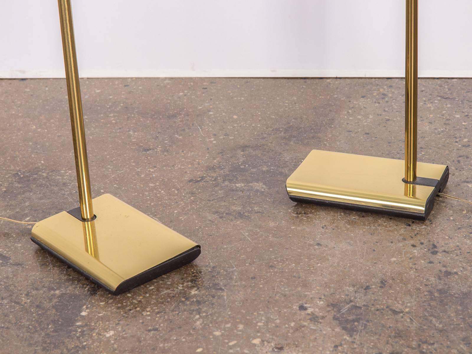 Mid-20th Century Pair of Brass Floor Lamps for Koch and Lowy