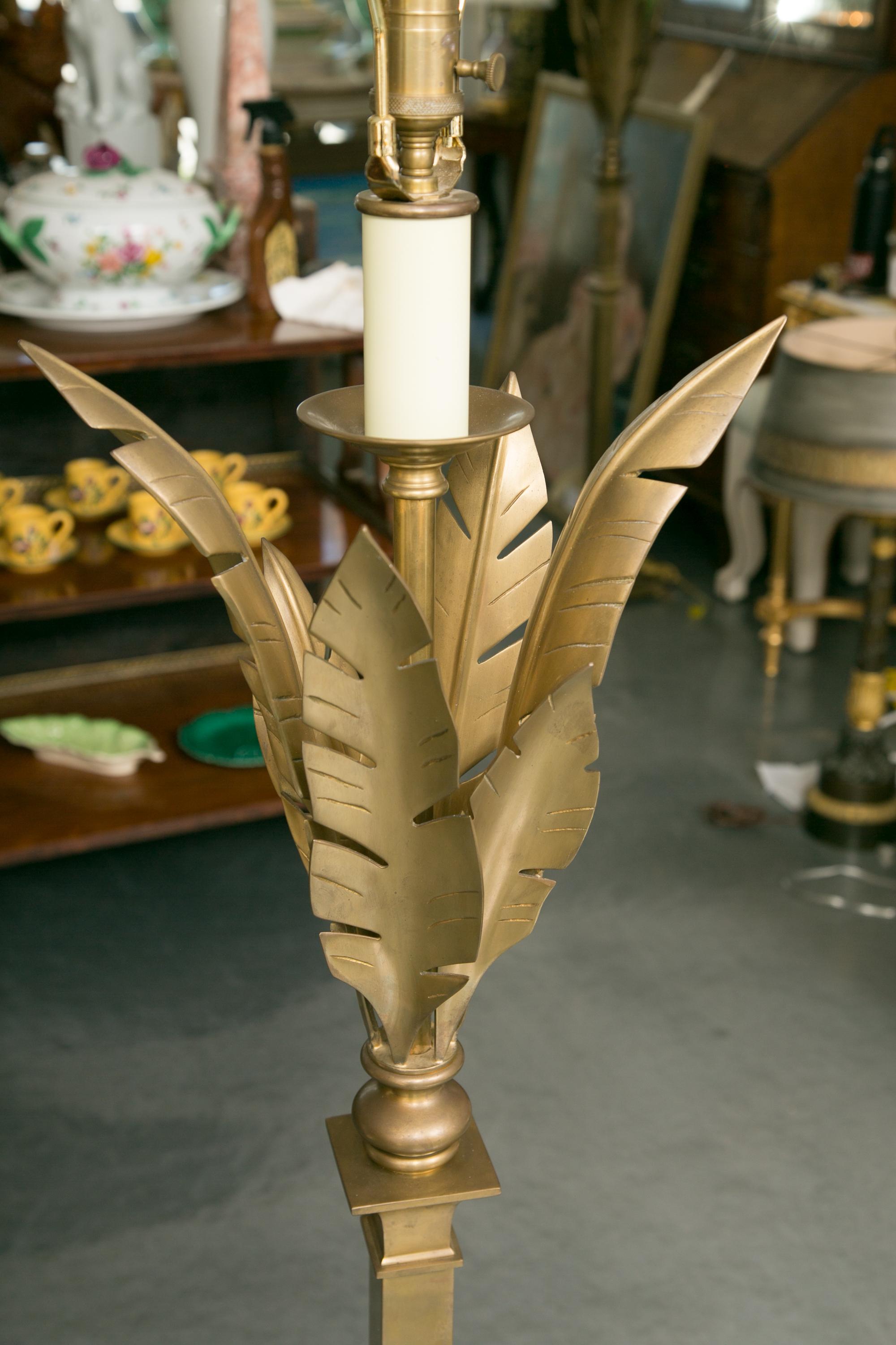 Italian Pair of Brass Floor Lamps