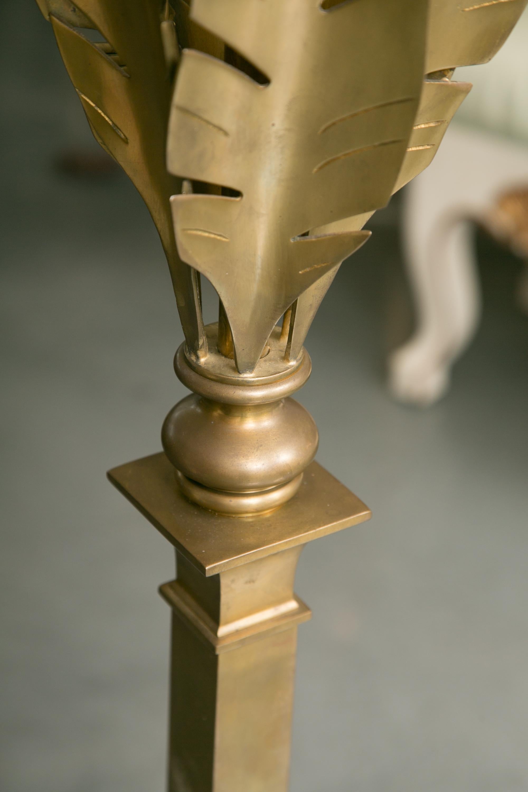 20th Century Pair of Brass Floor Lamps