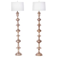Retro Pair of Brass Floor Lamps