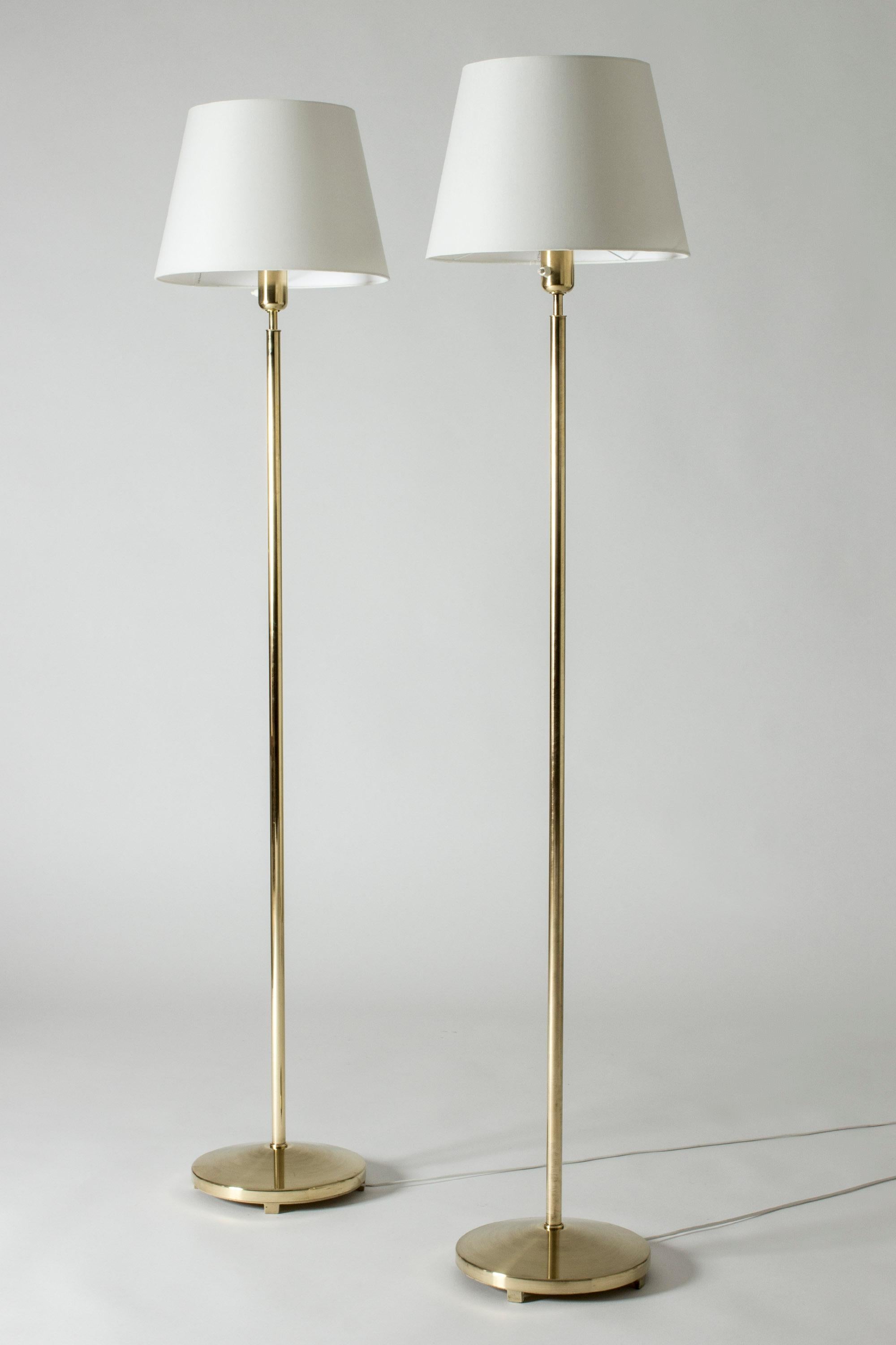 Mid-20th Century Pair of Brass Floor Lamps from ASEA, Sweden, 1950s