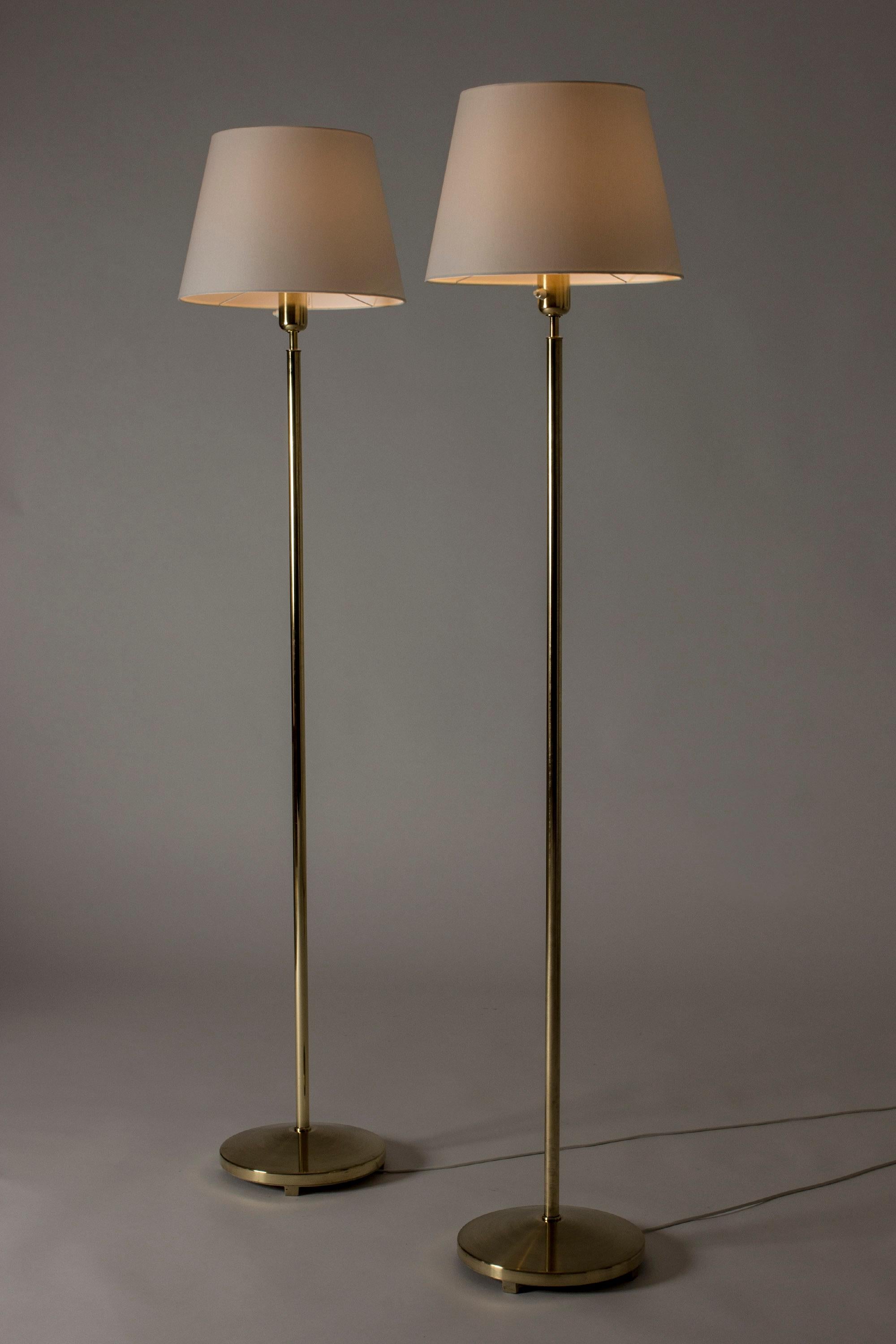 Pair of Brass Floor Lamps from ASEA, Sweden, 1950s 4