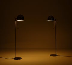 Pair of Brass Floor Lamps Model G-075, Bergboms, Sweden, 1960s