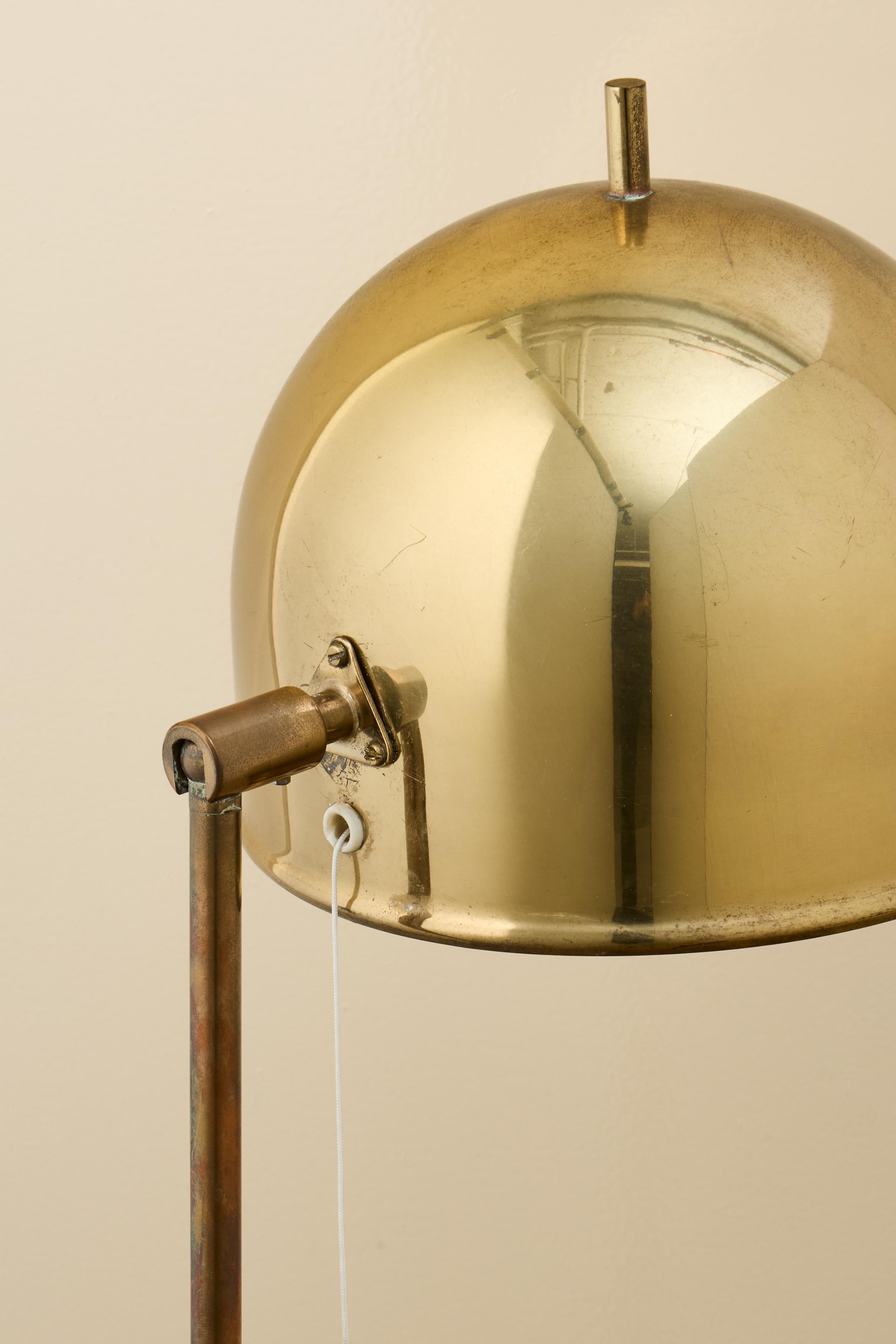 Swedish Pair of Brass Floor Lamps Model G-075, Bergboms, Sweden, 1960s For Sale