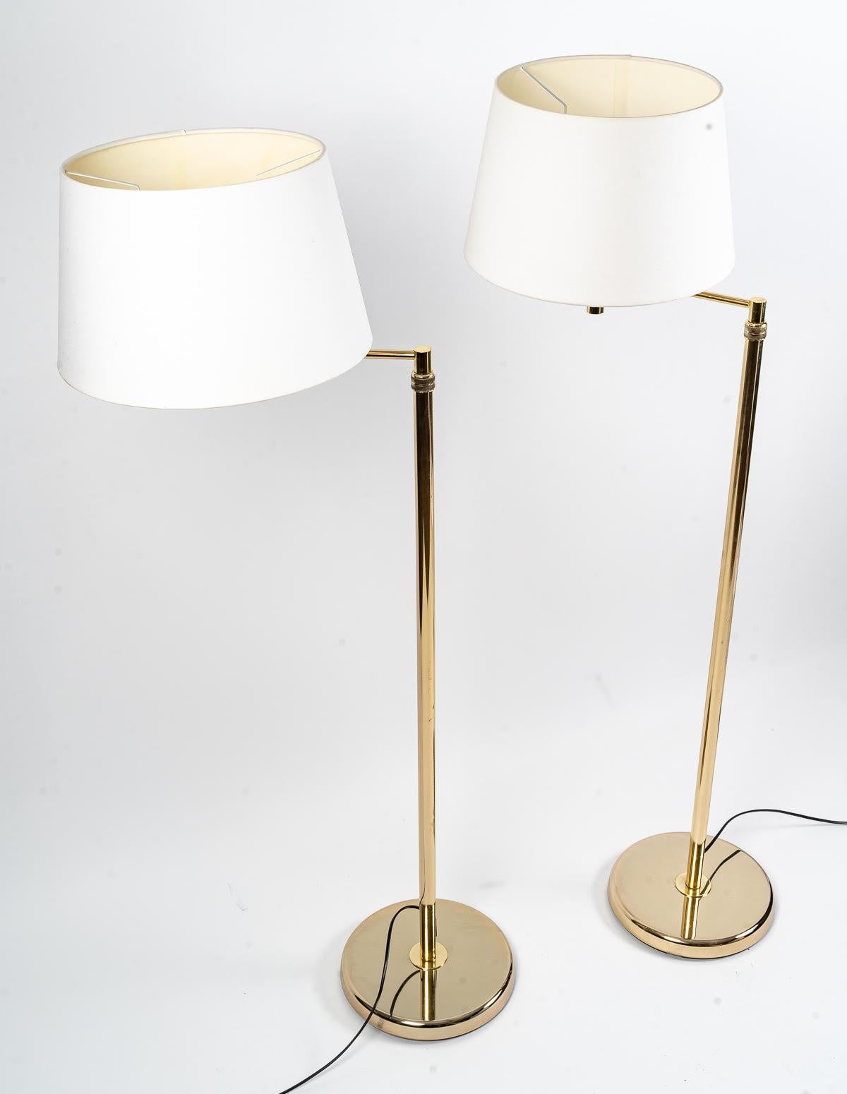 Modern Pair of Brass Floor Lamps, Reading Lights, 20th Century