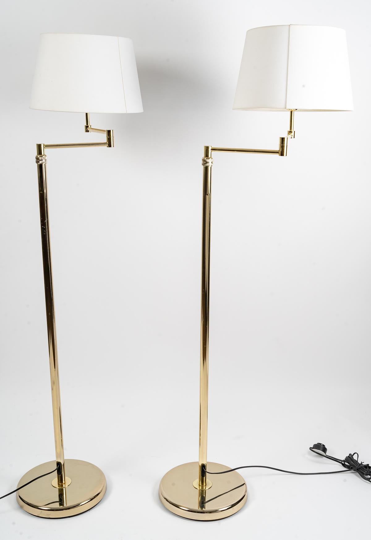 Pair of Brass Floor Lamps, Reading Lights, 20th Century 1
