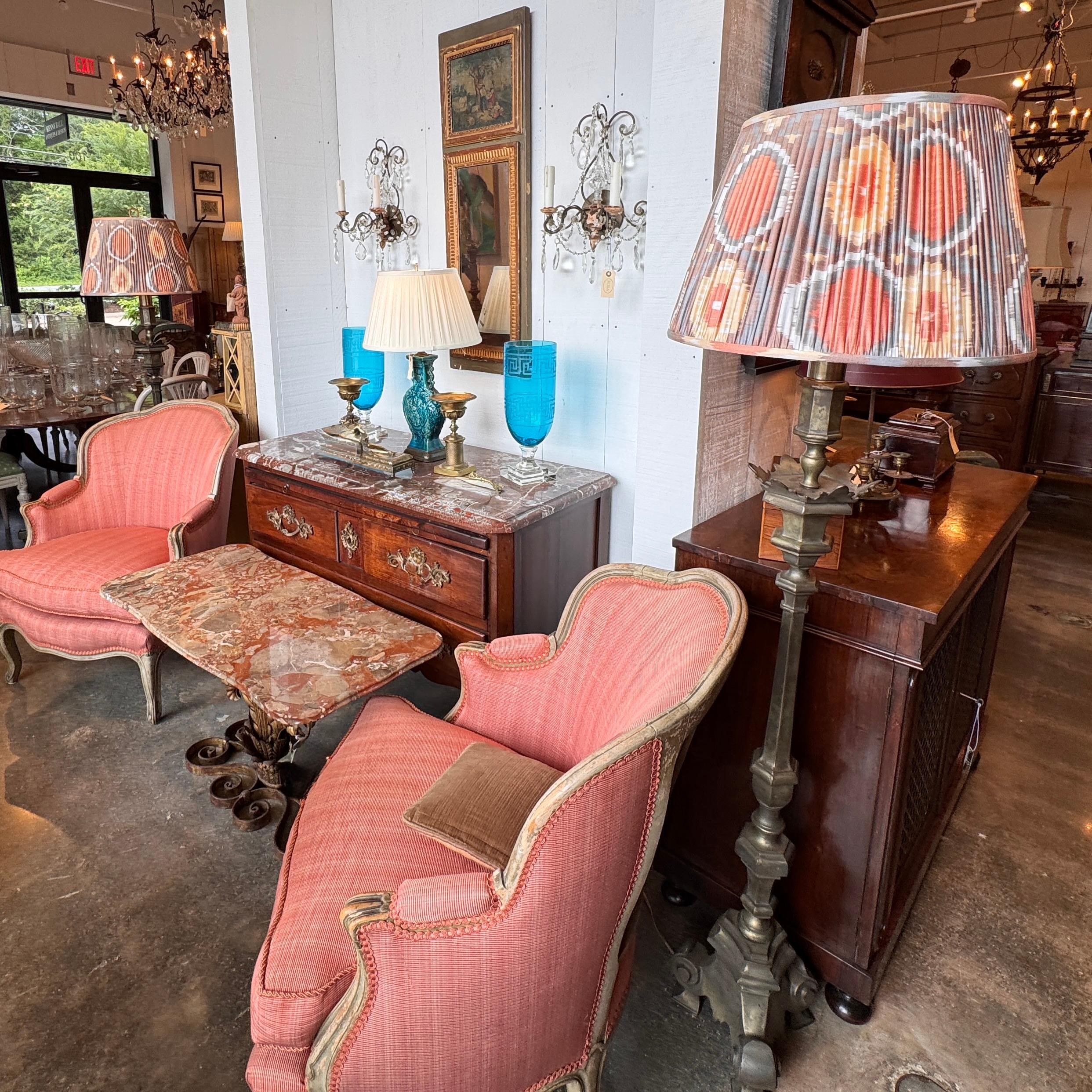 Pair of Brass Floor Lamps With Tripod Bases For Sale 4