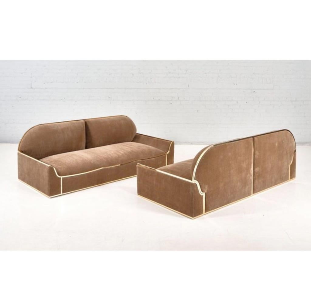 Mid-Century Modern Paire de canapés en laiton, 1960 en vente