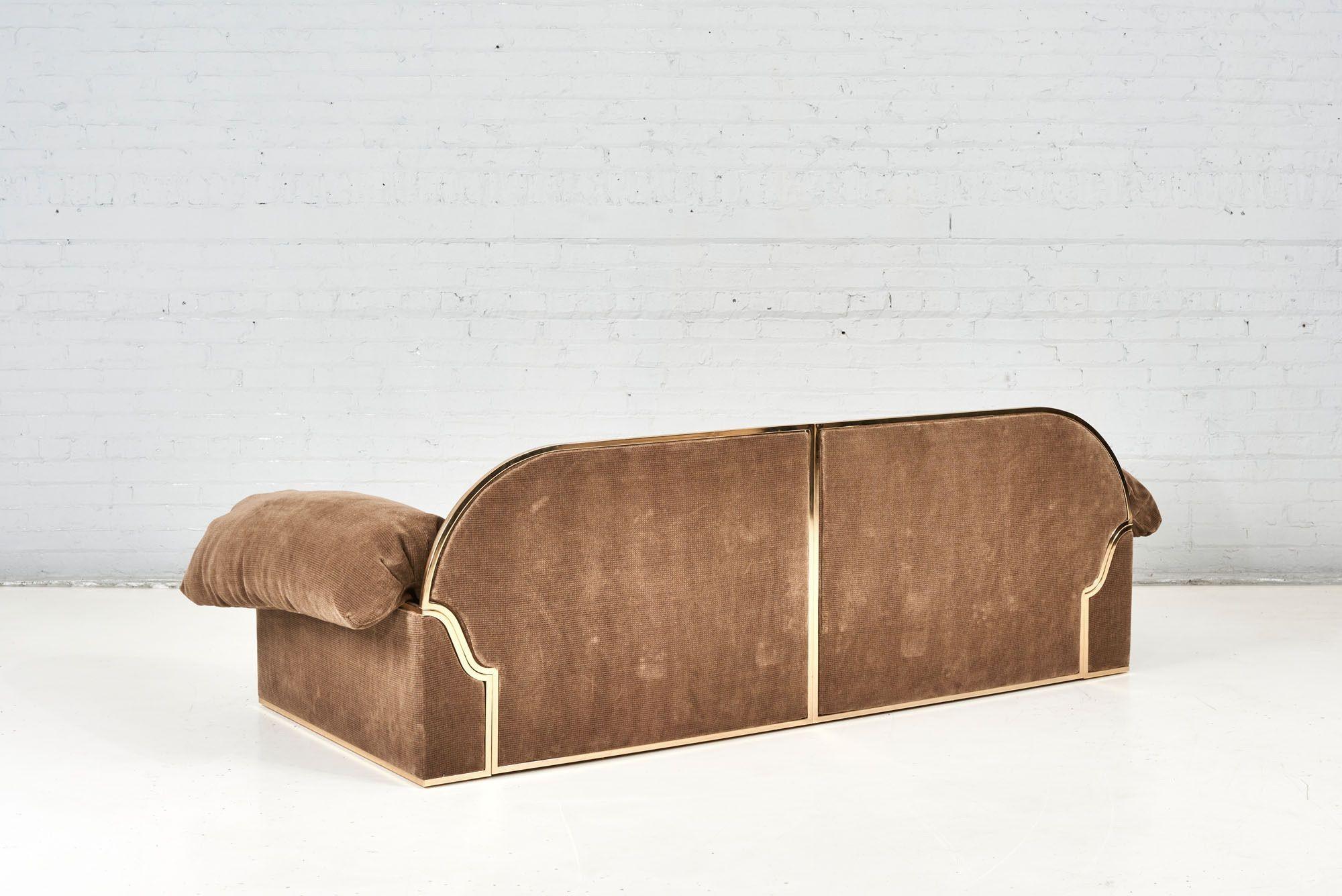 Mid-20th Century Pair of Brass Frame Sofa's, 1960 For Sale