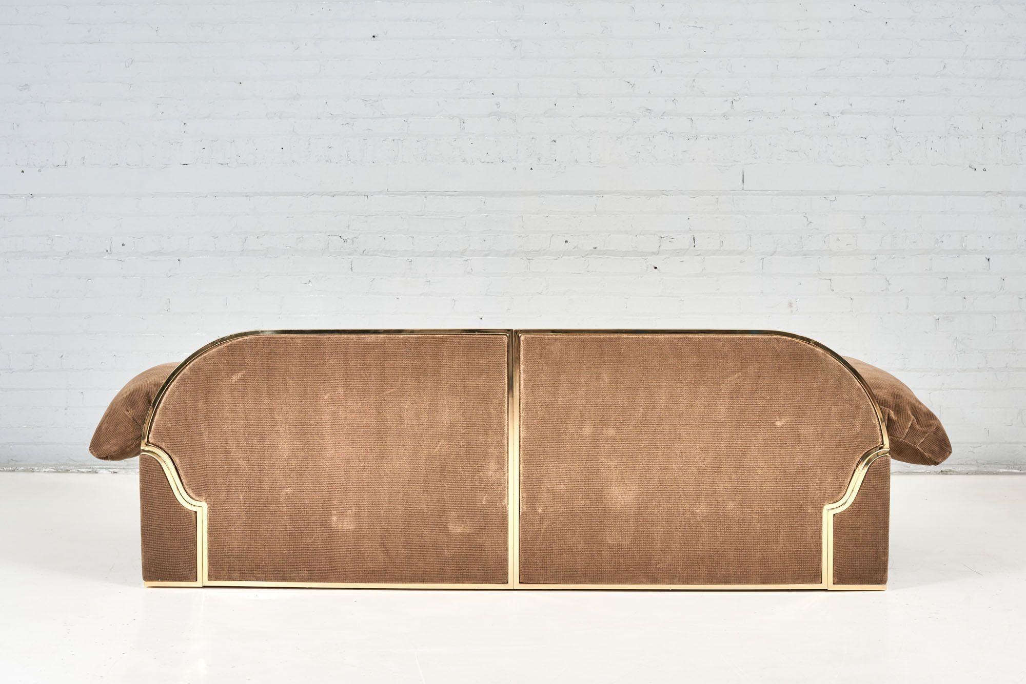 Pair of Brass Frame Sofa's, 1960 For Sale 2