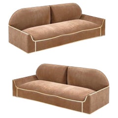 Pair of Brass Frame Sofa's, 1960