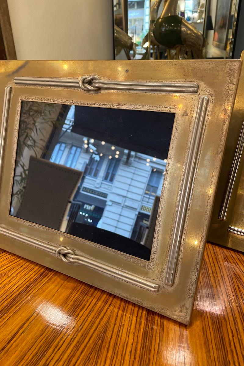 Late 20th Century Pair of Brass Frames With Decoration For Sale
