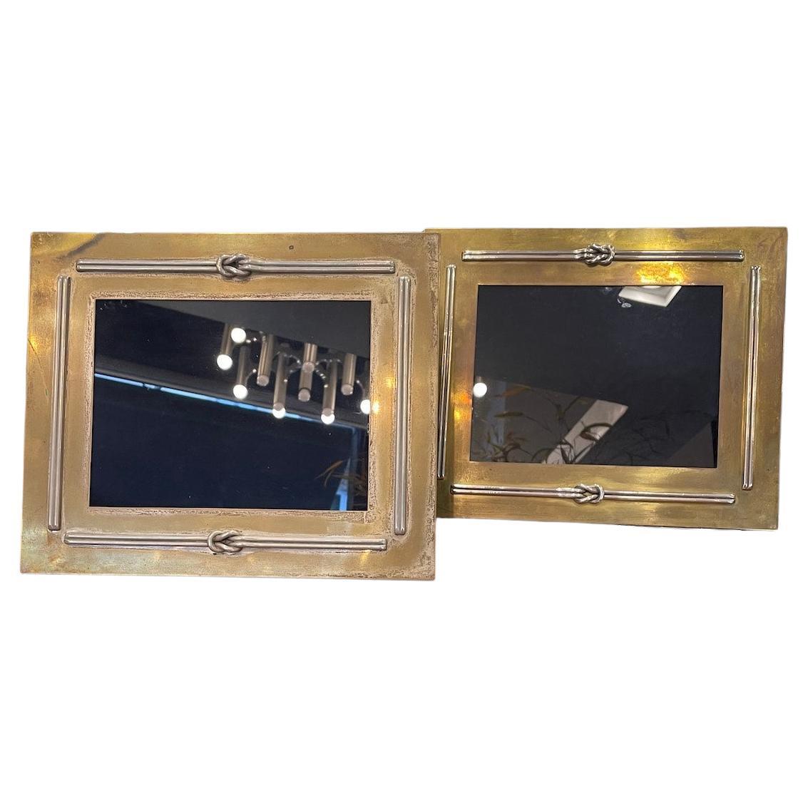 Pair of Brass Frames With Decoration