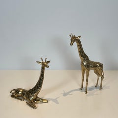 Pair of Brass Giraffe Sculptures, 1970s