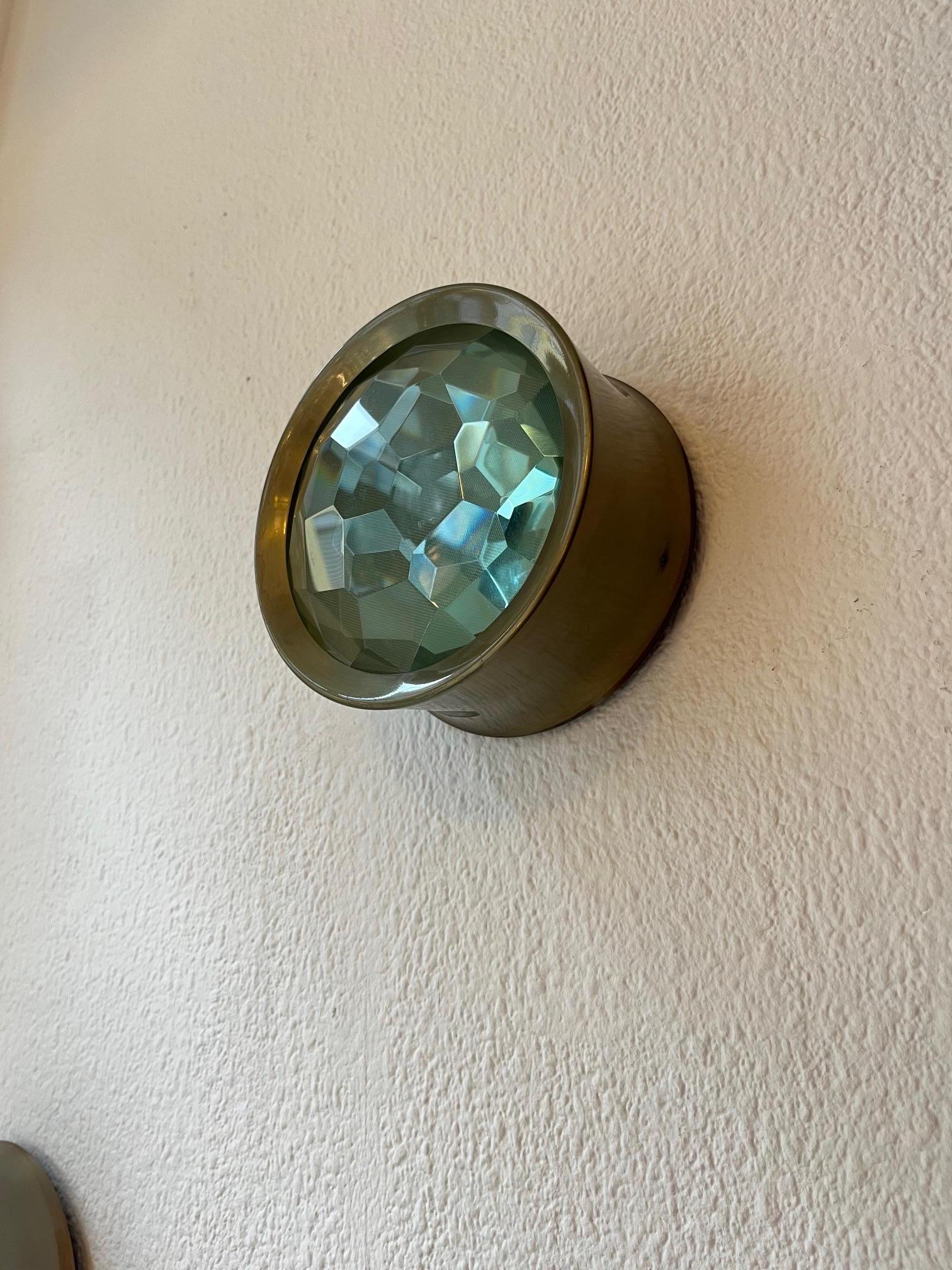 Paire de lampes encastrées en laiton et verre de Max Ingrand produit par Fontana Arte Bon état - En vente à Geneva, CH