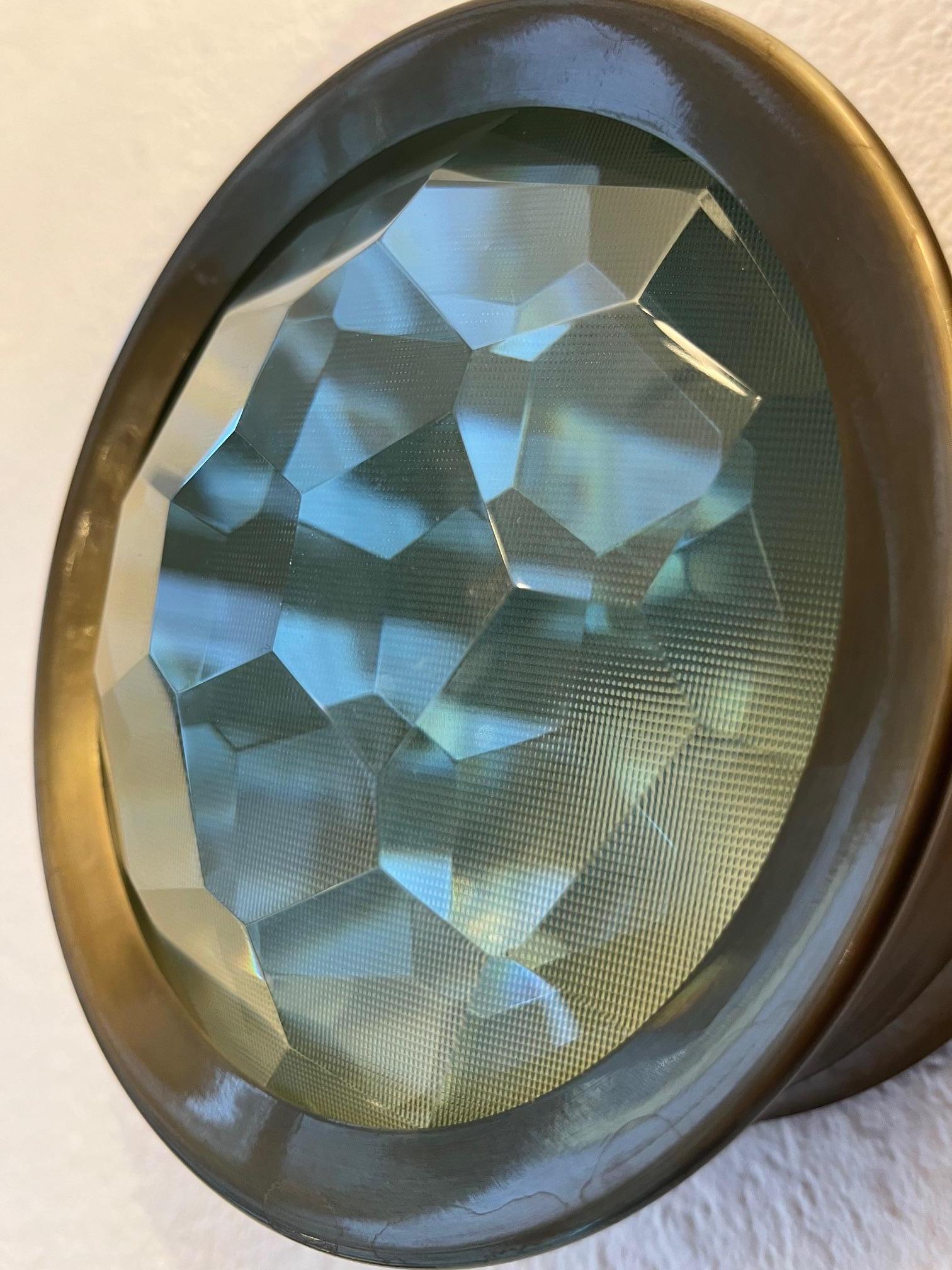 Paire de lampes encastrées en laiton et verre de Max Ingrand produit par Fontana Arte en vente 1