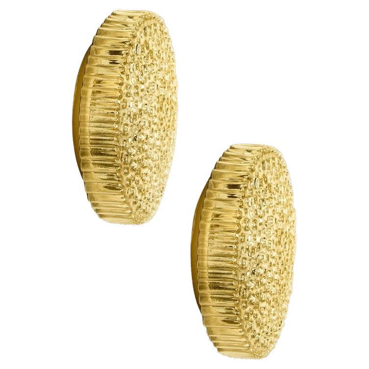 Pair of Brass Glass Wall Lights/ Flush Mounts by Motoko Isshi for Staff, 1970s