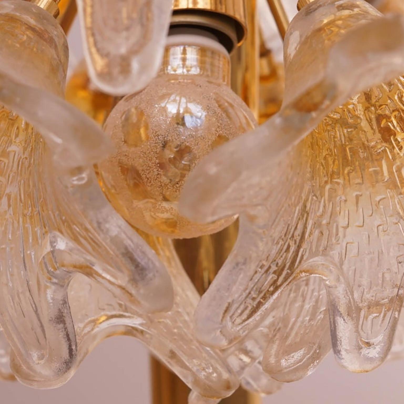 Other Pair of Brass Gold Murano Glass Sputnik Light Fixtures by Paolo Venini for VeArt For Sale