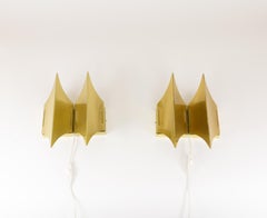 Pair of Brass Gothic II Wall Lamps by Lyfa, 1960s