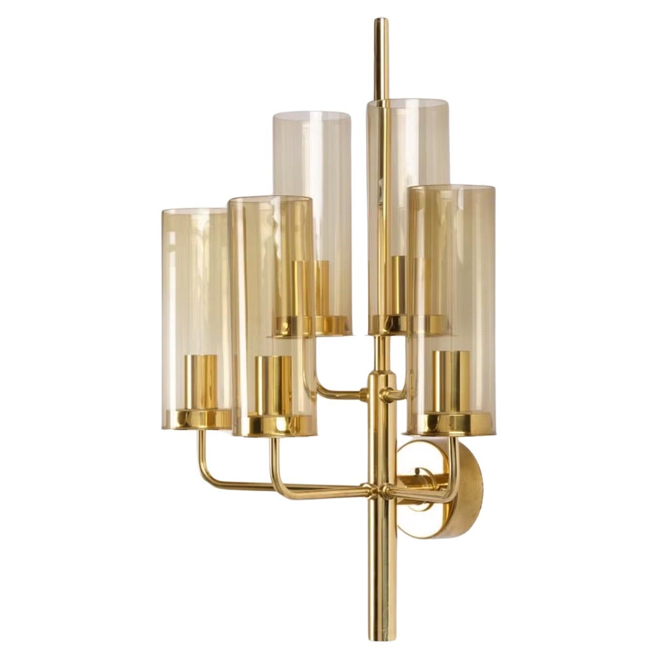 Mid-Century Modern Pair of brass Hans-agne Jakobsson sconces, Sweden, 1970s For Sale