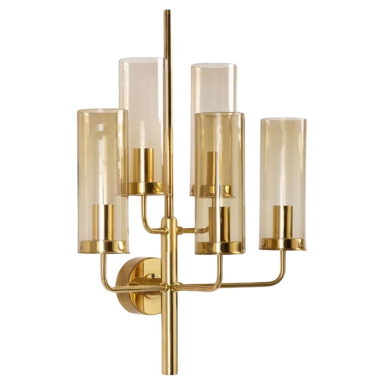 Swedish Pair of brass Hans-agne Jakobsson sconces, Sweden, 1970s For Sale