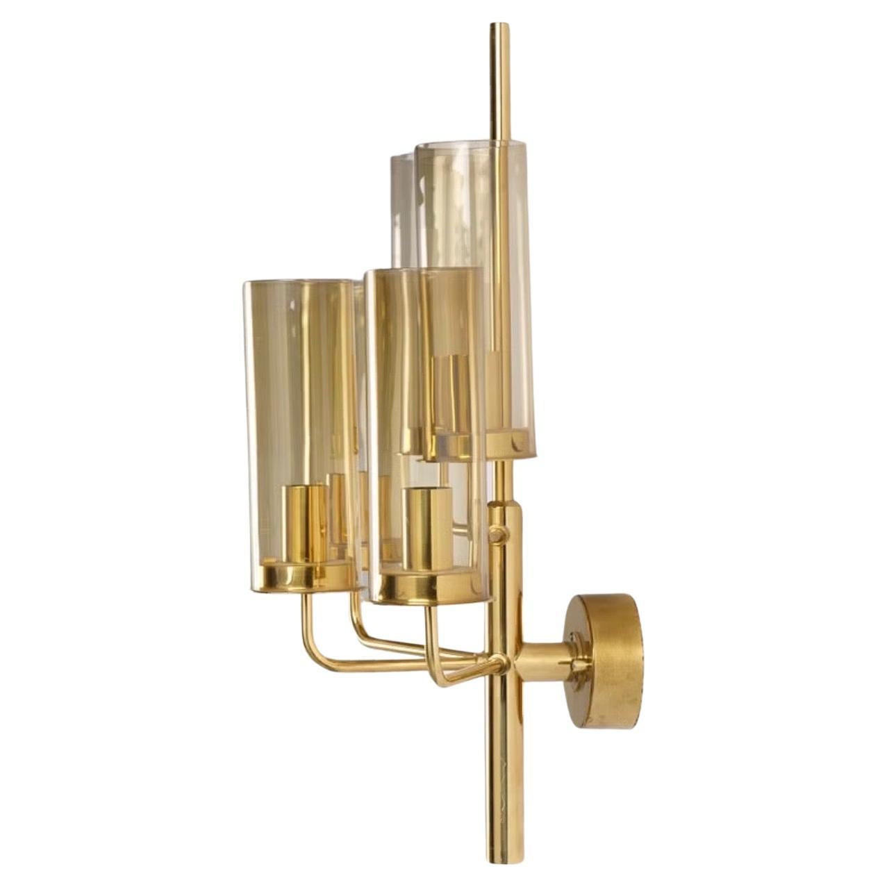 Cast Pair of brass Hans-agne Jakobsson sconces, Sweden, 1970s For Sale
