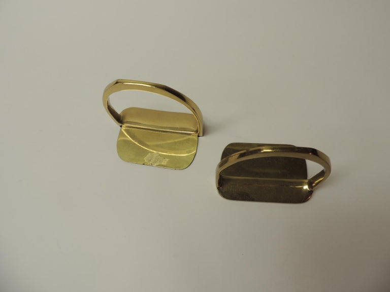 Pair of Brass Hermes Style Horse Saddle Stirrups Bookends at 1stDibs