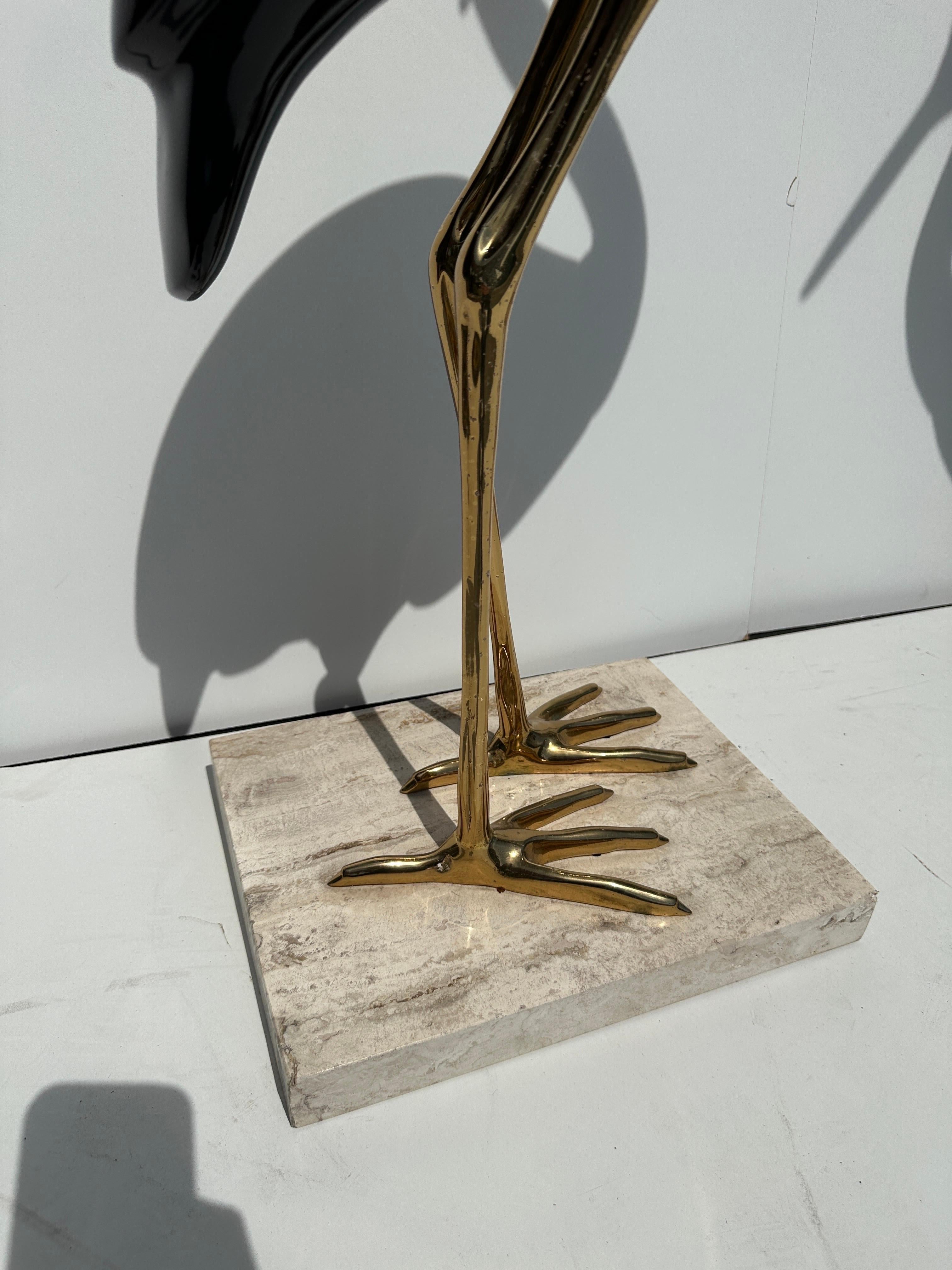 Pair of Brass Heron Sculptures  For Sale 4