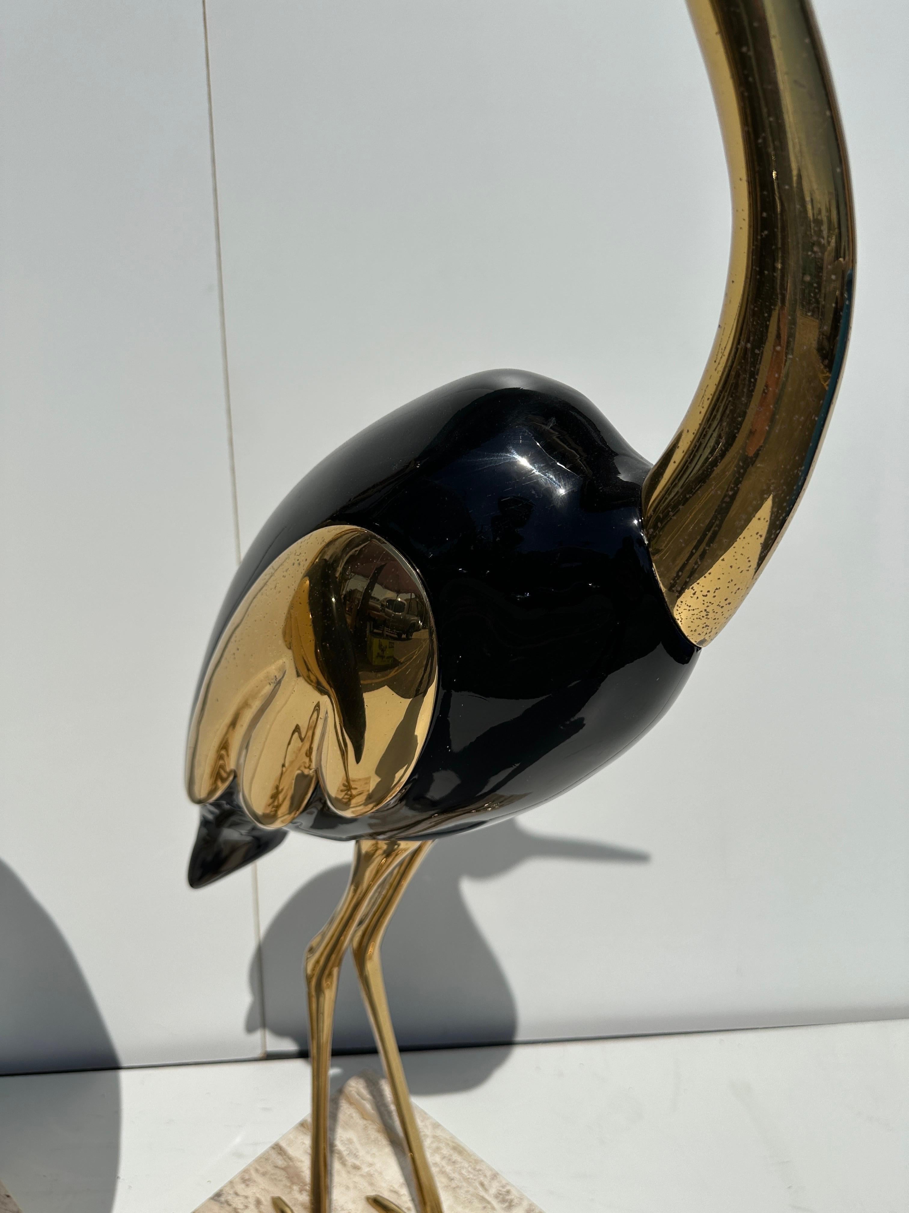 Pair of Brass Heron Sculptures  For Sale 6