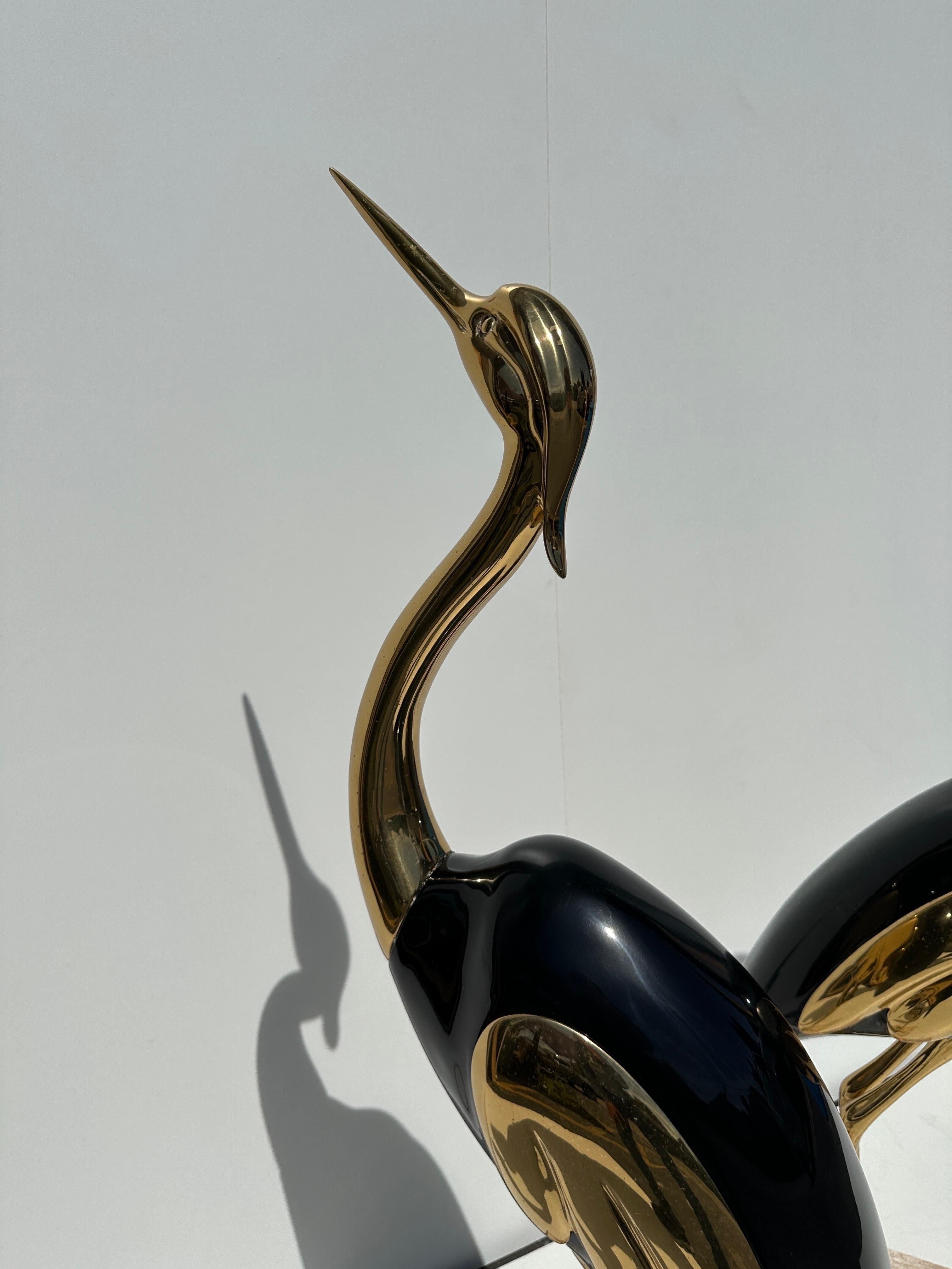 Pair of Brass Heron Sculptures  For Sale 7