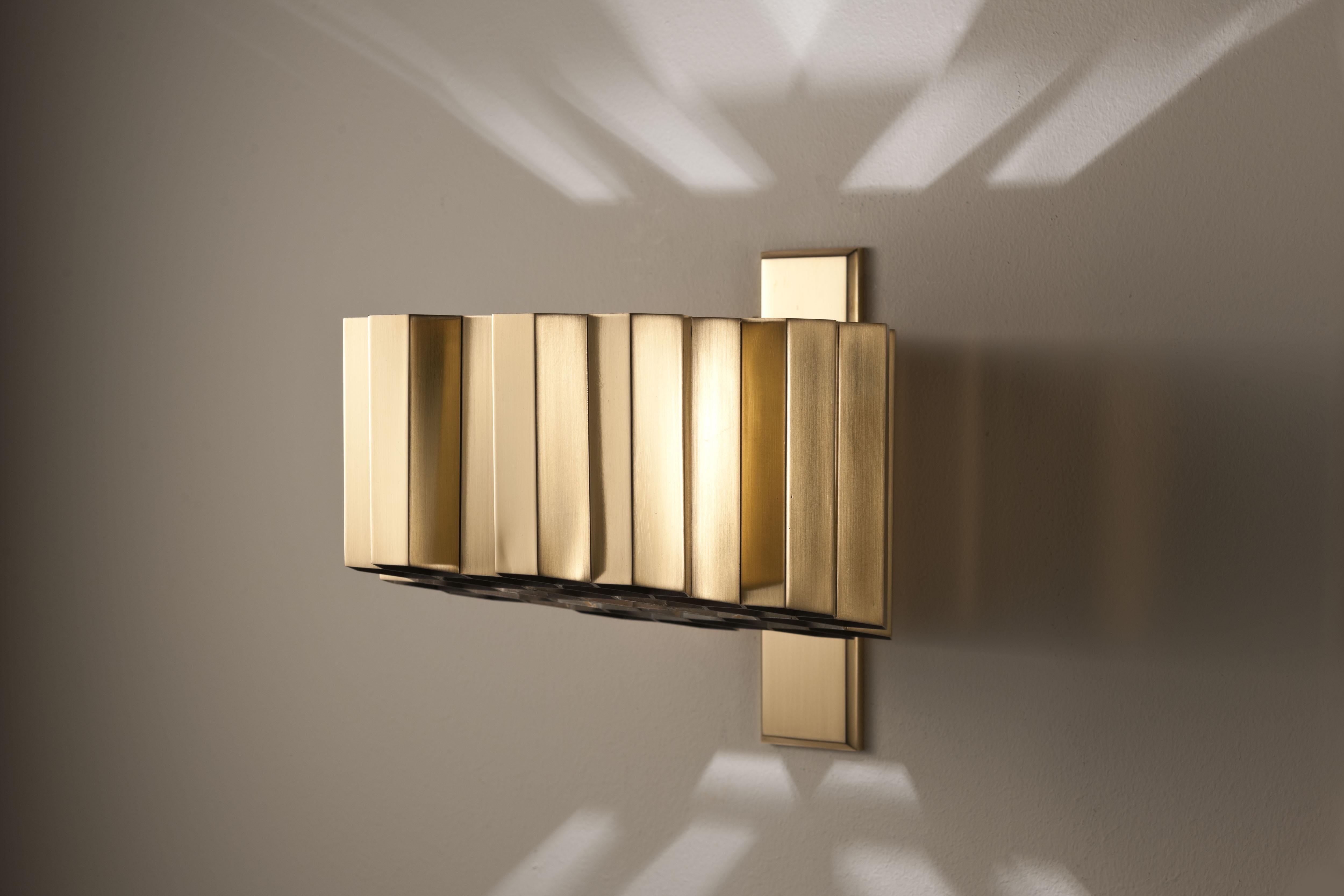 Pair of Brass Honeycomb Wall Sconces / Lamps by Jules Wabbes, Belgium, 1960 3