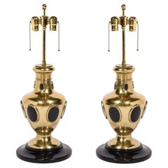 Pair of Brass & Horn Table Lamps