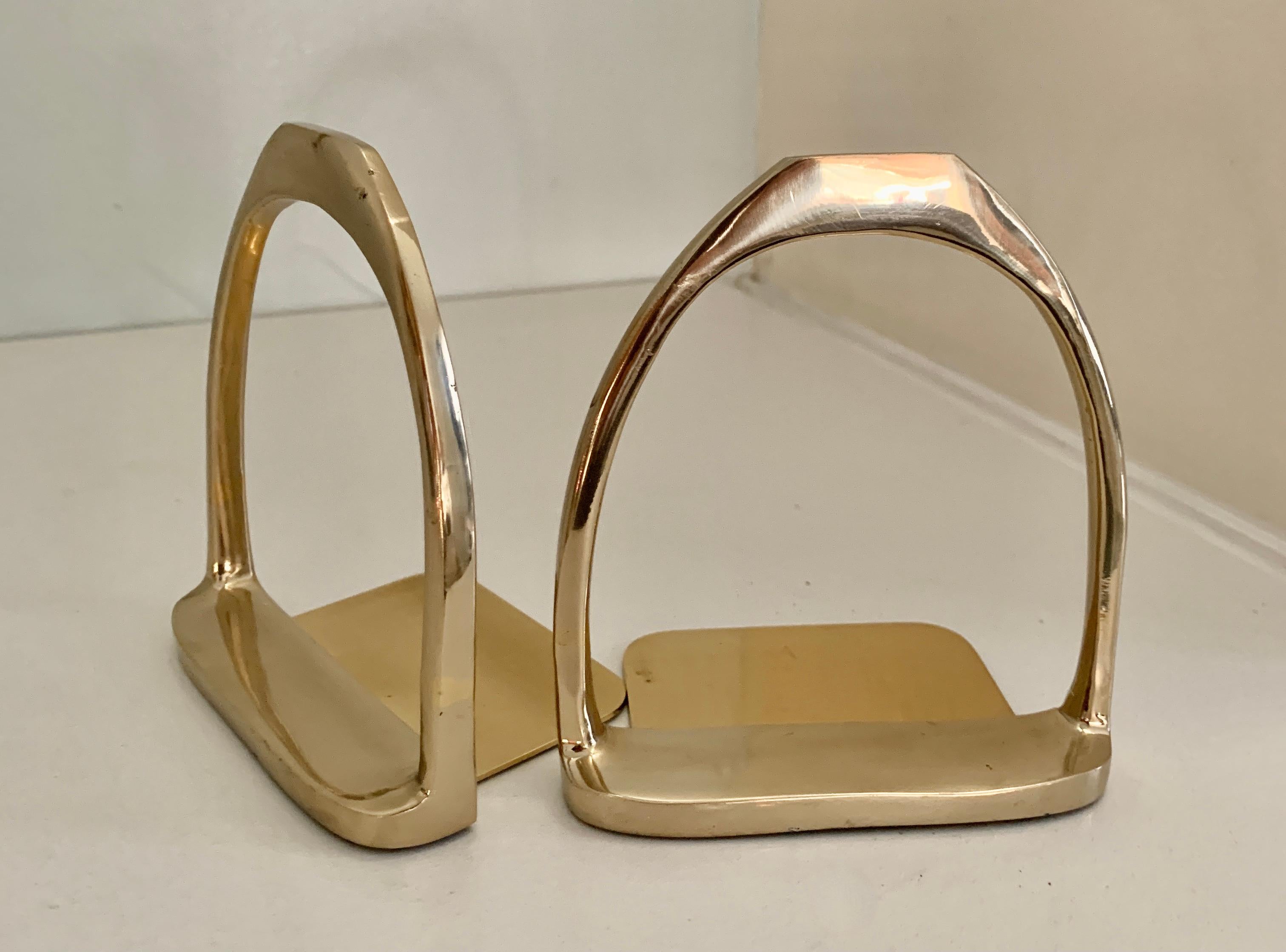 20th Century Pair of Brass Horse Bit Bookends in the Style of Gucci