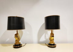 Pair of Brass Horse Head Table Lamps, 1970s, Belgium