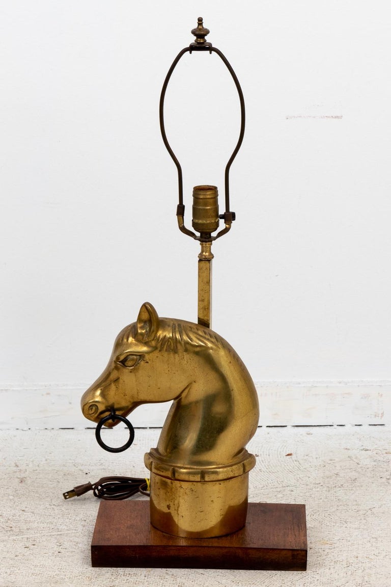 Pair of Brass Horse Lamps For Sale at 1stDibs