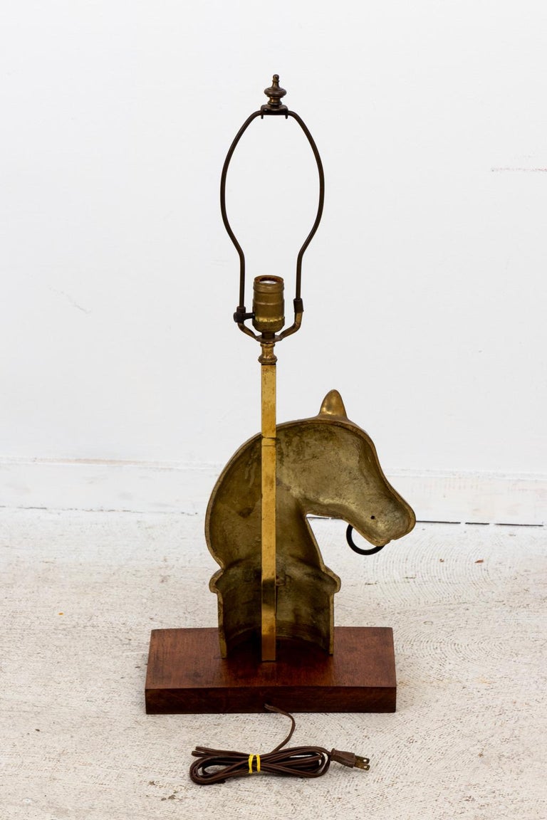 Pair of Brass Horse Lamps For Sale at 1stDibs