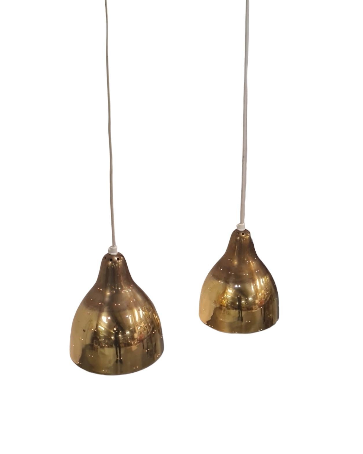 A Pair of Brass Itsu Ceiling Pendants Model ER 84 For Sale 4