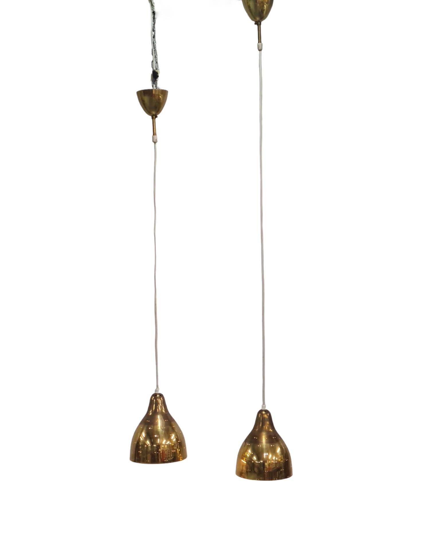 A Pair of Brass Itsu Ceiling Pendants Model ER 84 For Sale 5