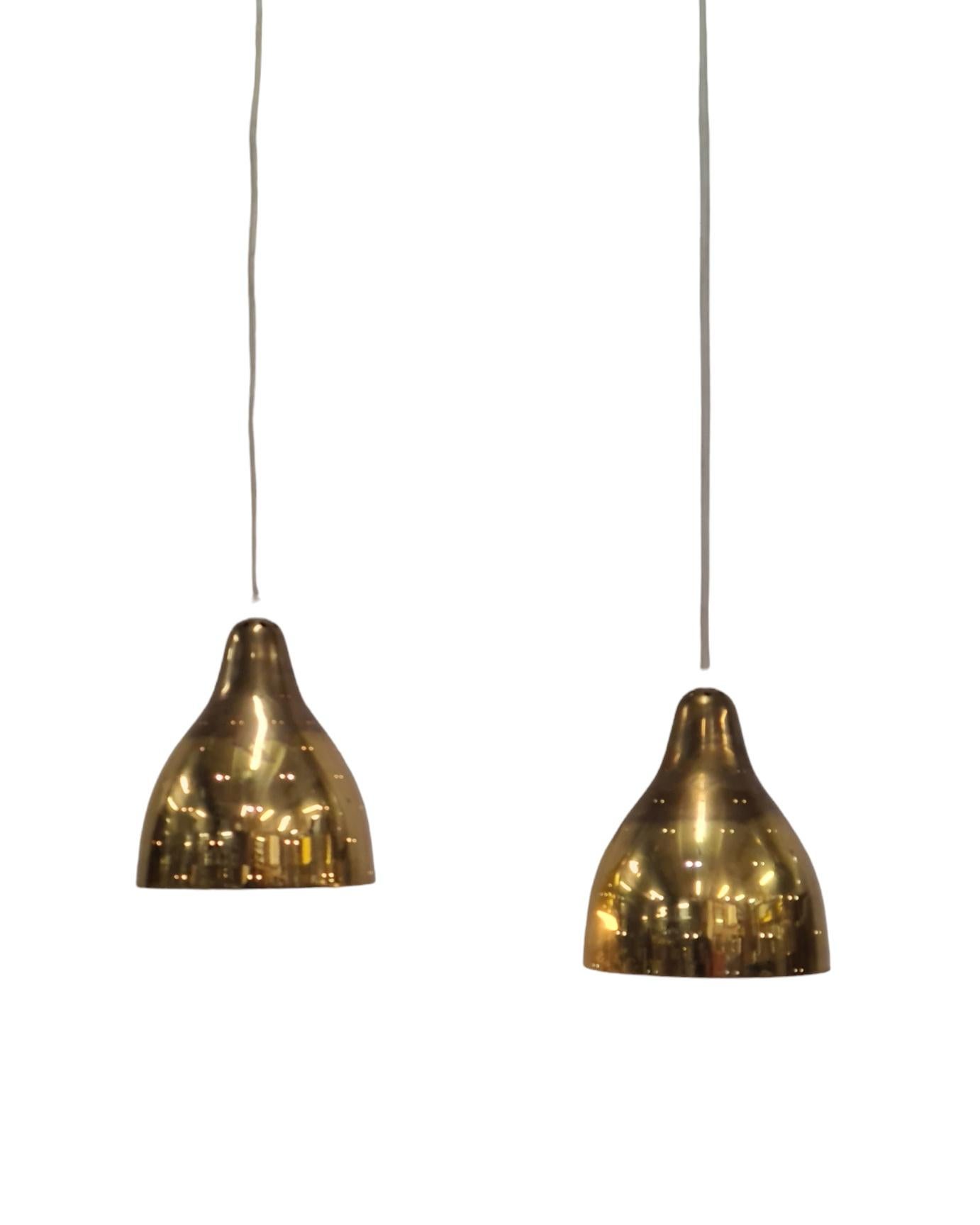 A Pair of Brass Itsu Ceiling Pendants Model ER 84 For Sale 6