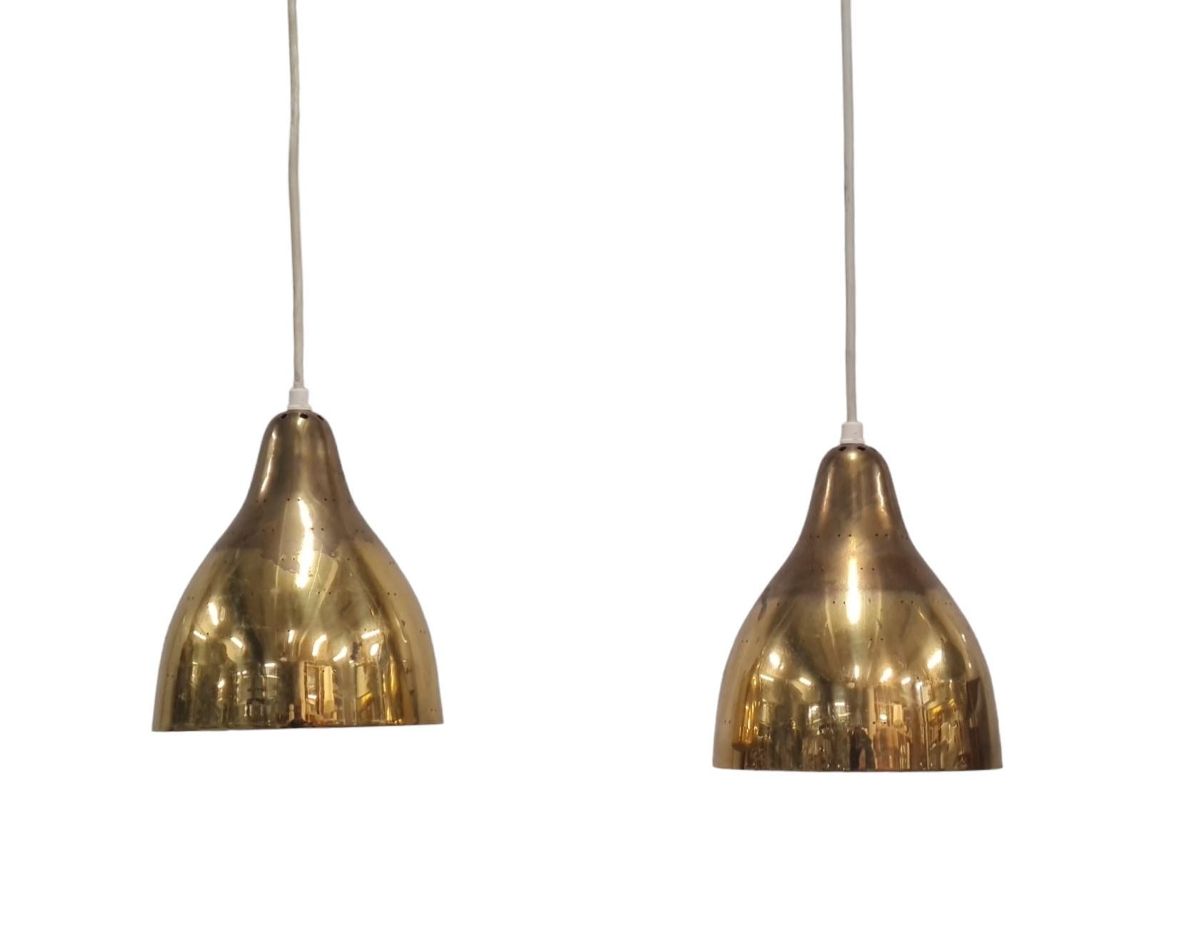A Pair of Brass Itsu Ceiling Pendants Model ER 84 For Sale 2