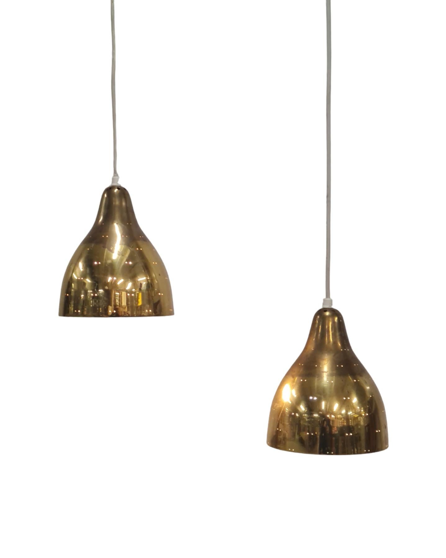 A Pair of Brass Itsu Ceiling Pendants Model ER 84 For Sale 3