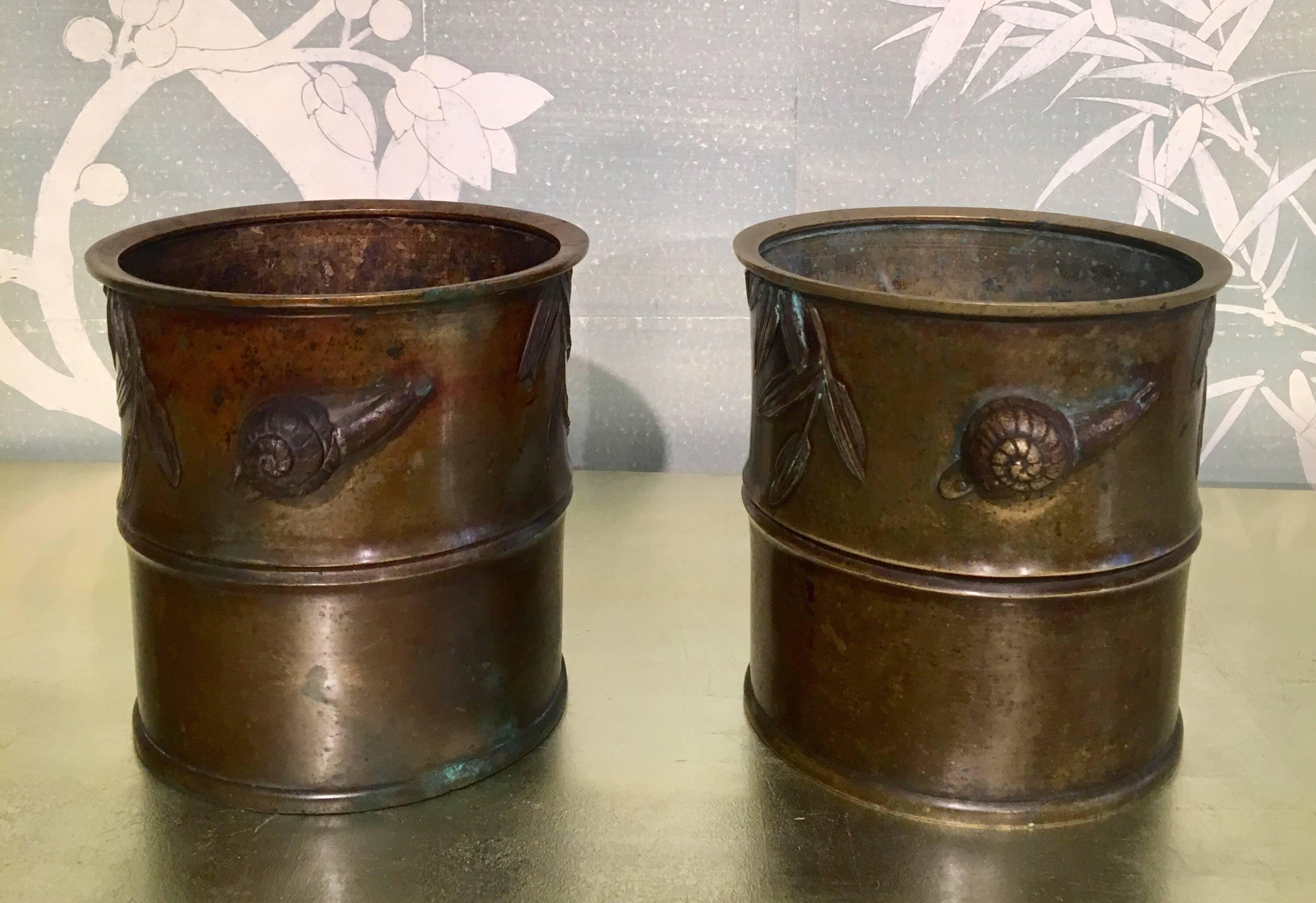 Pair of Brass Japanese Braziers 'Incense Burners' In Good Condition For Sale In New York, NY