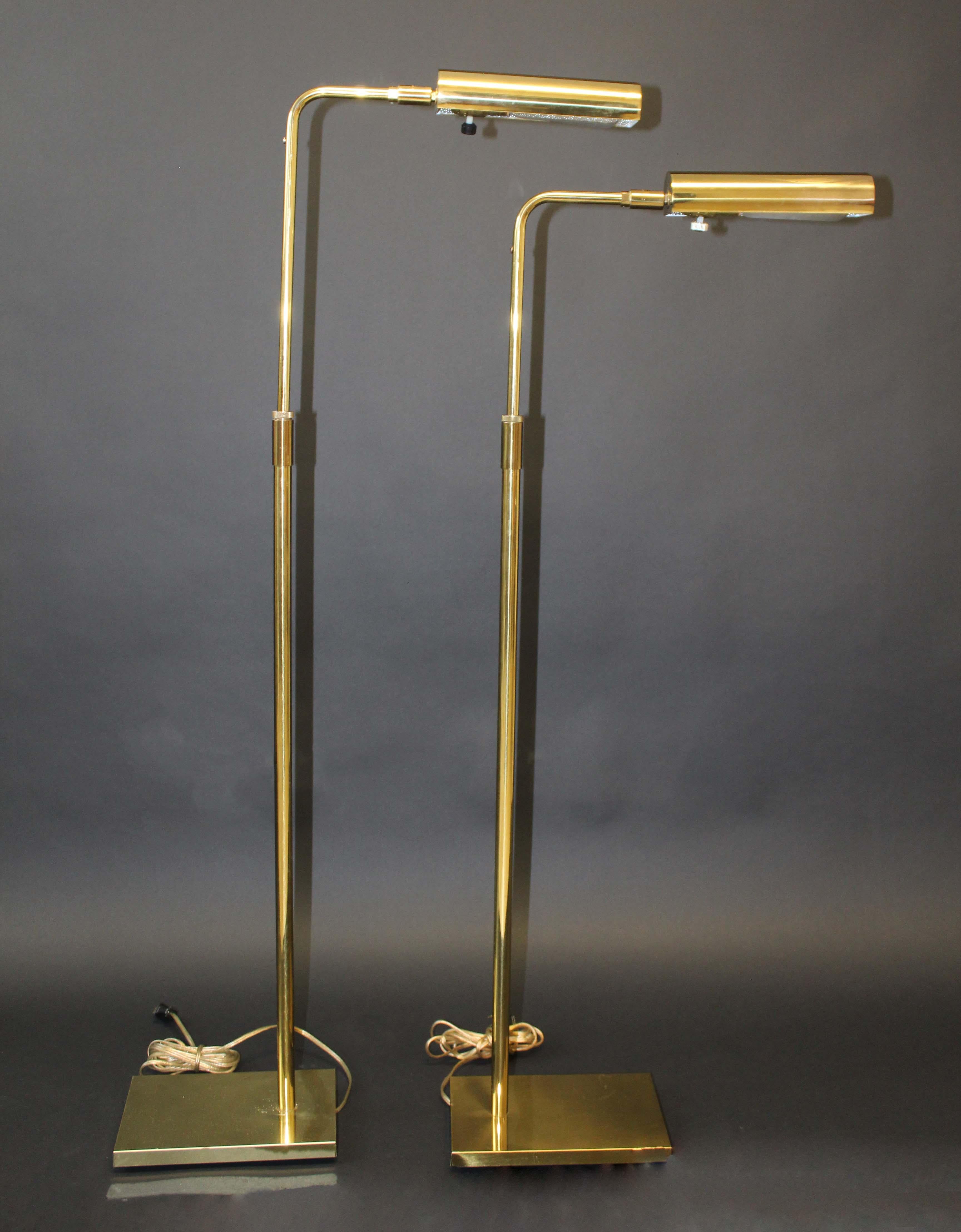 Pair of Brass Koch & Lowy Floor Lamps Mid-Century Modern 4