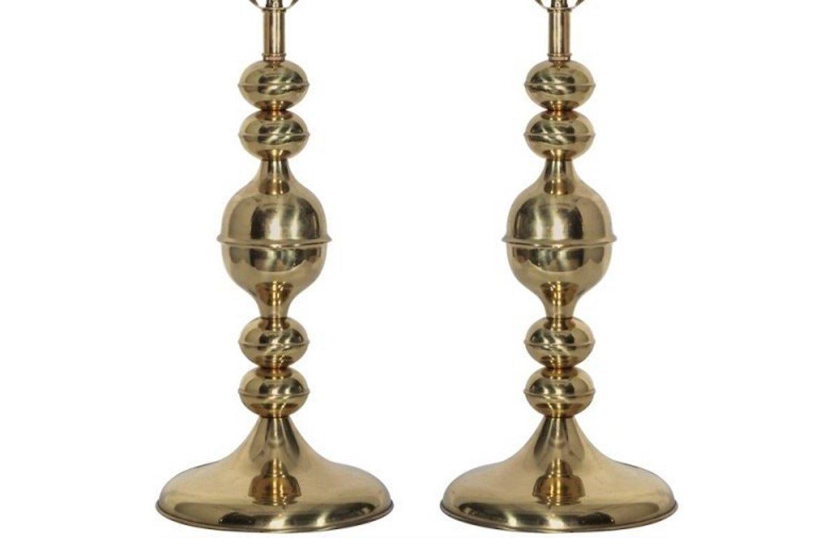 Mid-Century Modern Pair of Brass Kosta Table Lamps, circa 1970s For Sale