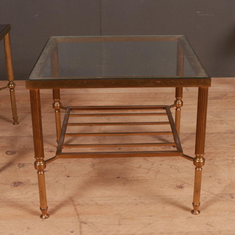 Pair of Brass Lamp Tables at 1stDibs