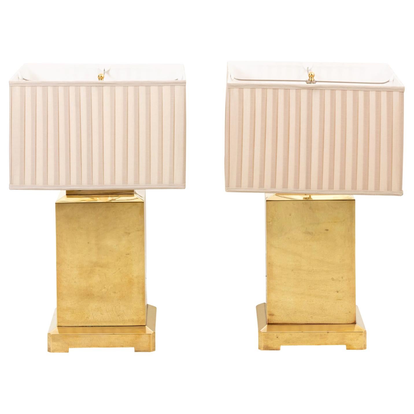 Pair of Brass Lamps by Chapman, circa 1979