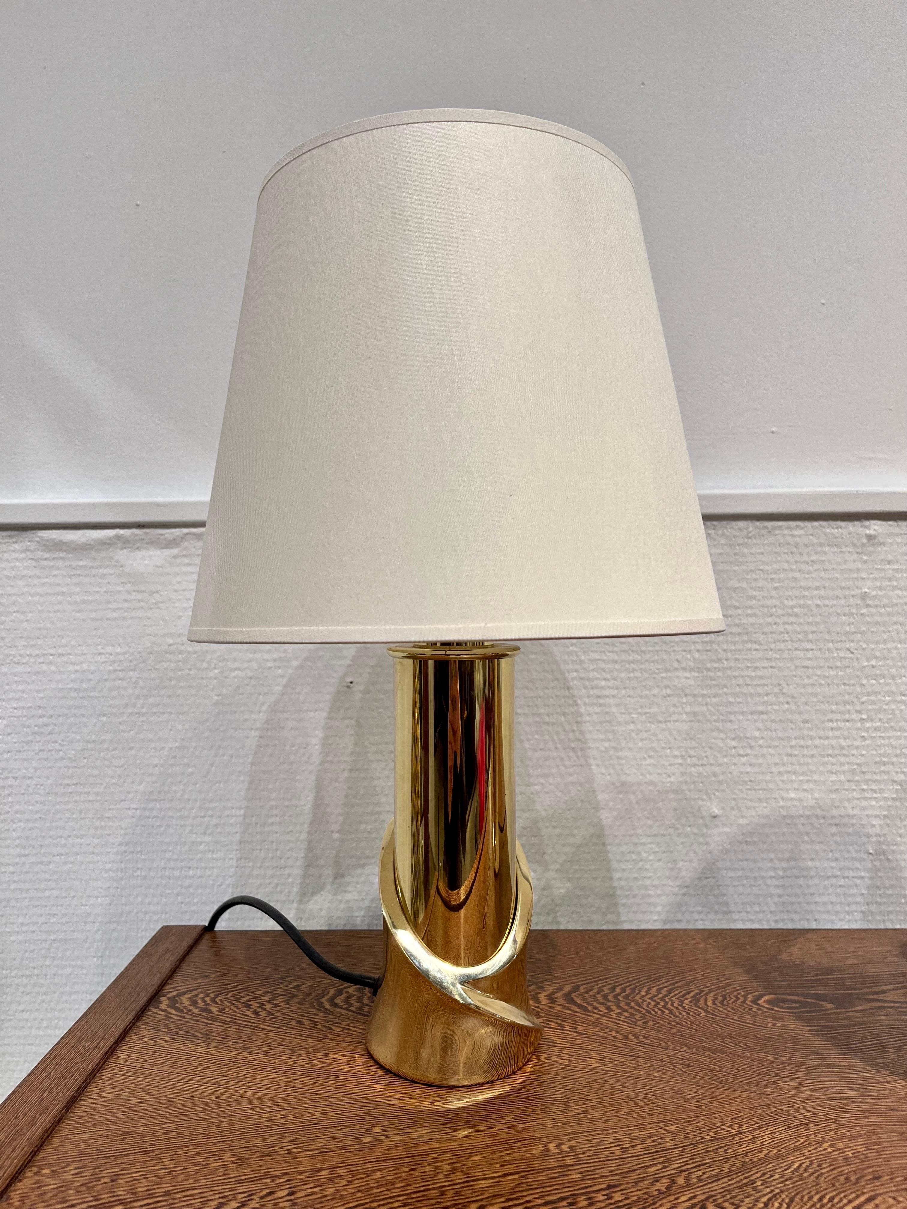 Pair of Brass Lamps by Luciano Frigerio, 1970s, Italy For Sale 1
